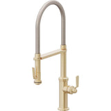 California Faucets - Culinary Pull-Out Kitchen Faucet with Squeeze Sprayer - Satin Brass Pvd