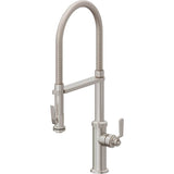 California Faucets - Culinary Pull-Out Kitchen Faucet with Squeeze Sprayer - Ultra Stainless Steel Pvd