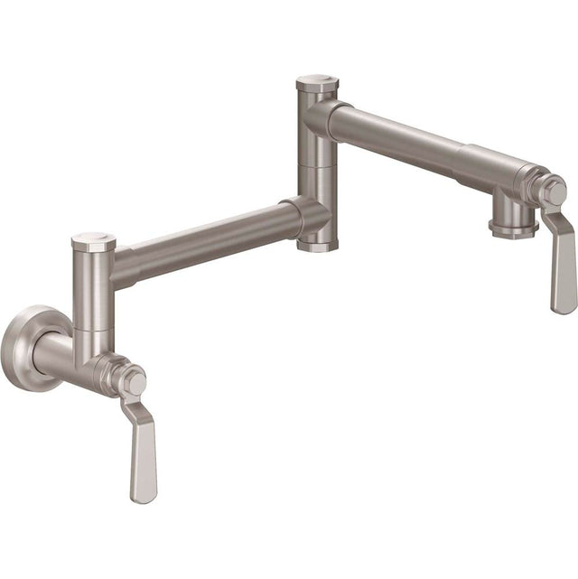 California Faucets - Pot Filler - Dual Handle Wall Mount - Industrial - Gloss White