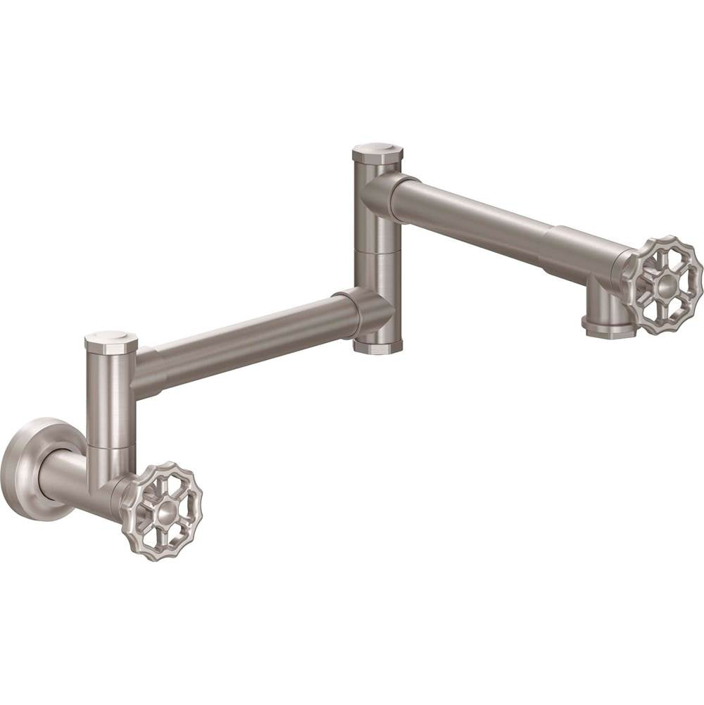 California Faucets - Pot Filler - Dual Handle Wall Mount - Industrial - Gloss White