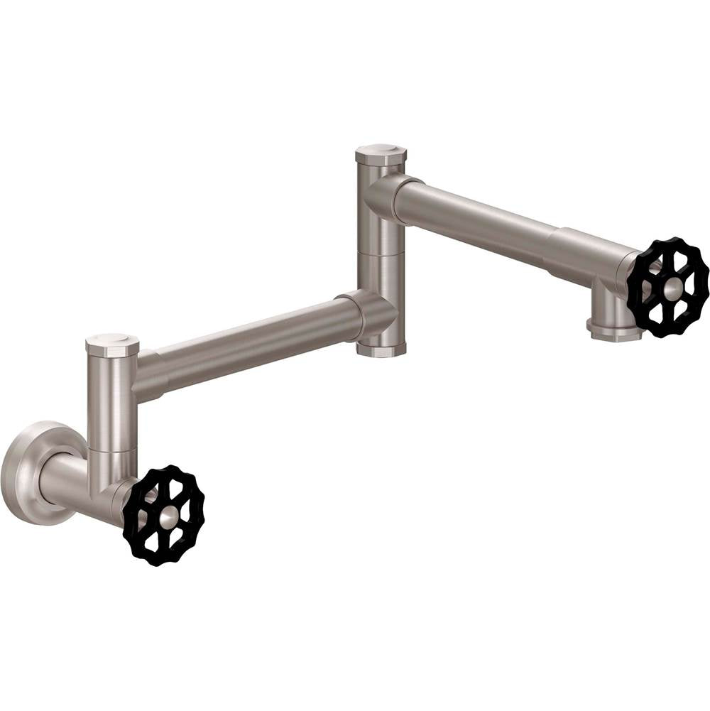 California Faucets - Pot Filler - Dual Handle Wall Mount - Industrial - Gloss White