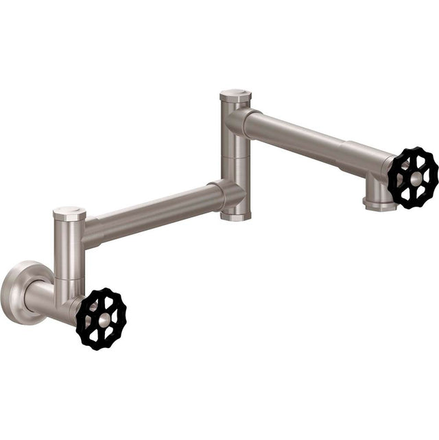 California Faucets - Pot Filler - Dual Handle Wall Mount - Industrial - Gloss White