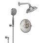 California Faucets - Miramar Styletherm 1/2'' Thermostatic Shower System with Showerhead and Handshower on Hook - Gloss White