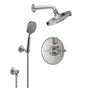 California Faucets - Tiburon Styletherm 1/2'' Thermostatic Shower System with Showerhead and Handshower on Hook - Gloss White