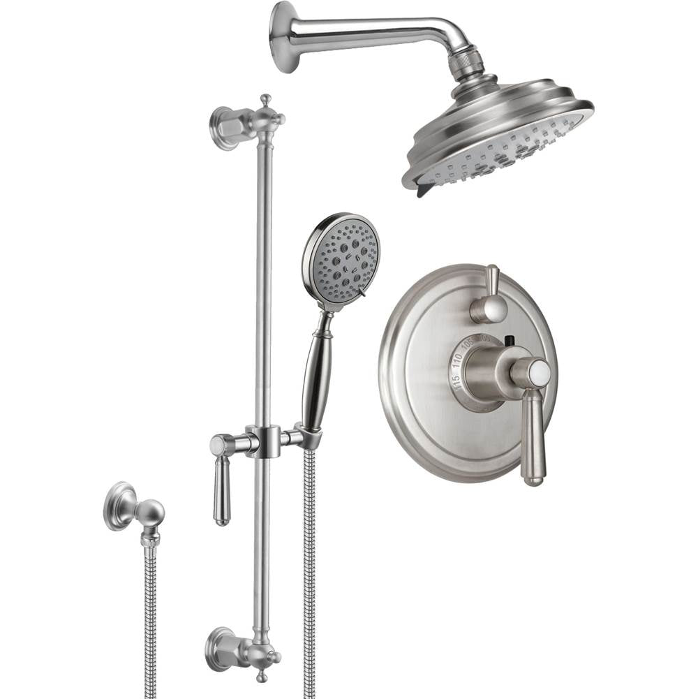 California Faucets - Montecito StyleTherm 1/2'' Thermostatic Shower System with Handshower Slide Bar - Gloss White