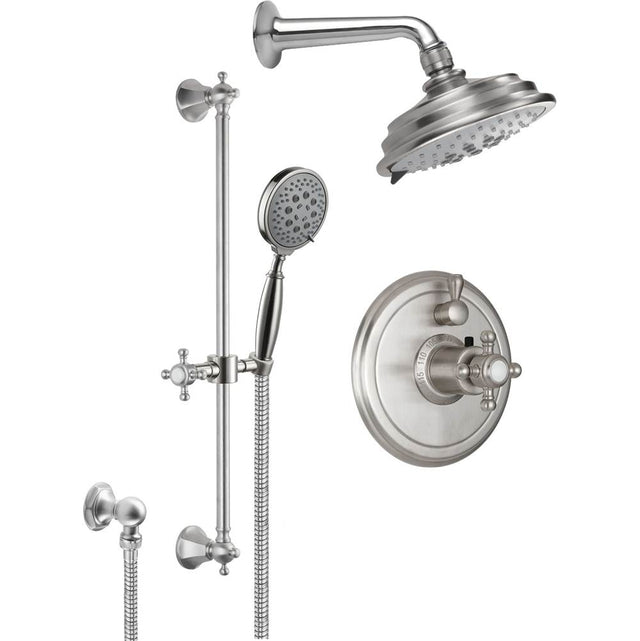 California Faucets - Monterey StyleTherm 1/2'' Thermostatic Shower System with Handshower Slide Bar - Gloss White