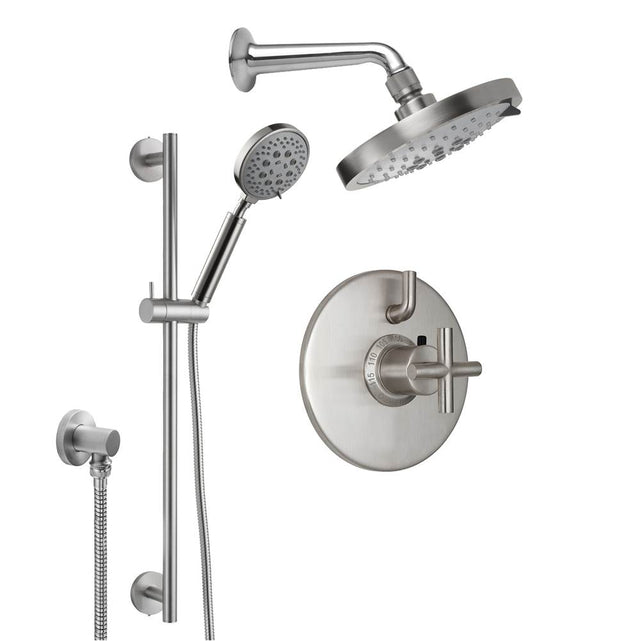 California Faucets - Tiburon Styletherm 1/2'' Thermostatic Shower System with Handshower Slide Bar - Gloss White