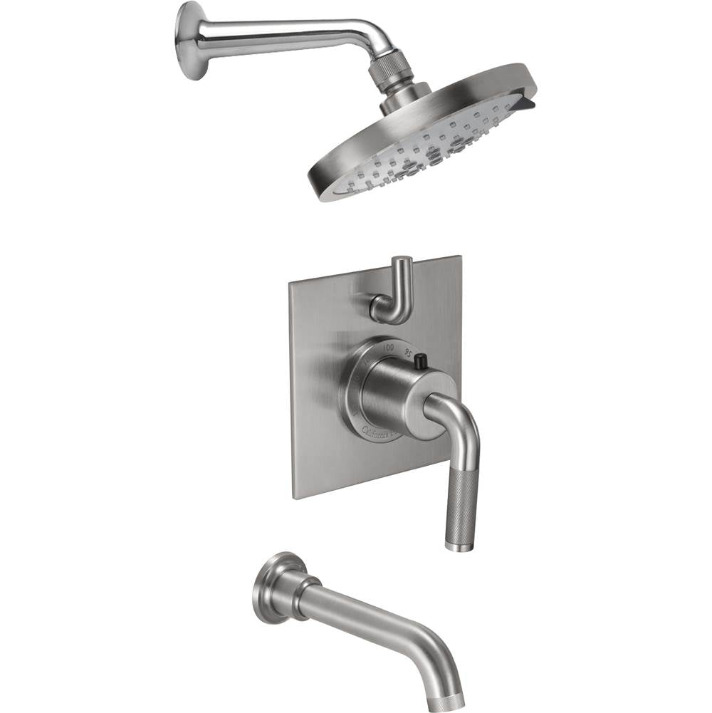 California Faucets - Descanso StyleTherm 1/2'' Thermostatic Shower System with Showerhead and Tub Spout - Gloss White