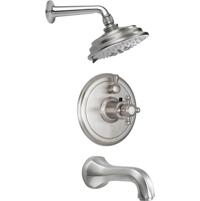 California Faucets - Monterey StyleTherm 1/2'' Thermostatic Shower System with Showerhead and Tub Spout - Gloss White