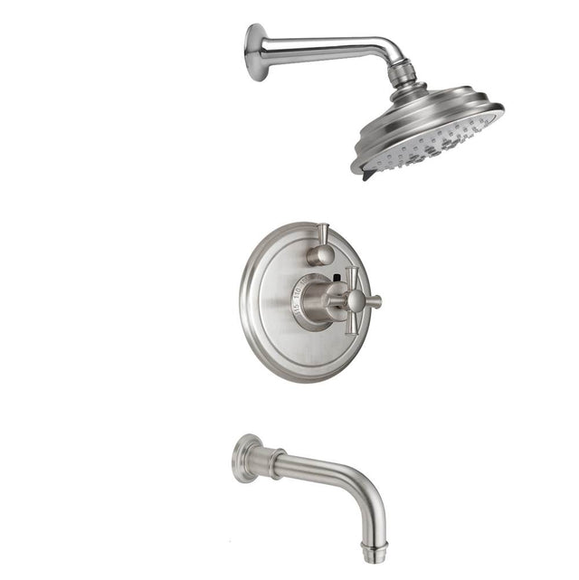 California Faucets - Miramar Styletherm 1/2'' Thermostatic Shower System with Showerhead and  Tub Spout - Gloss White