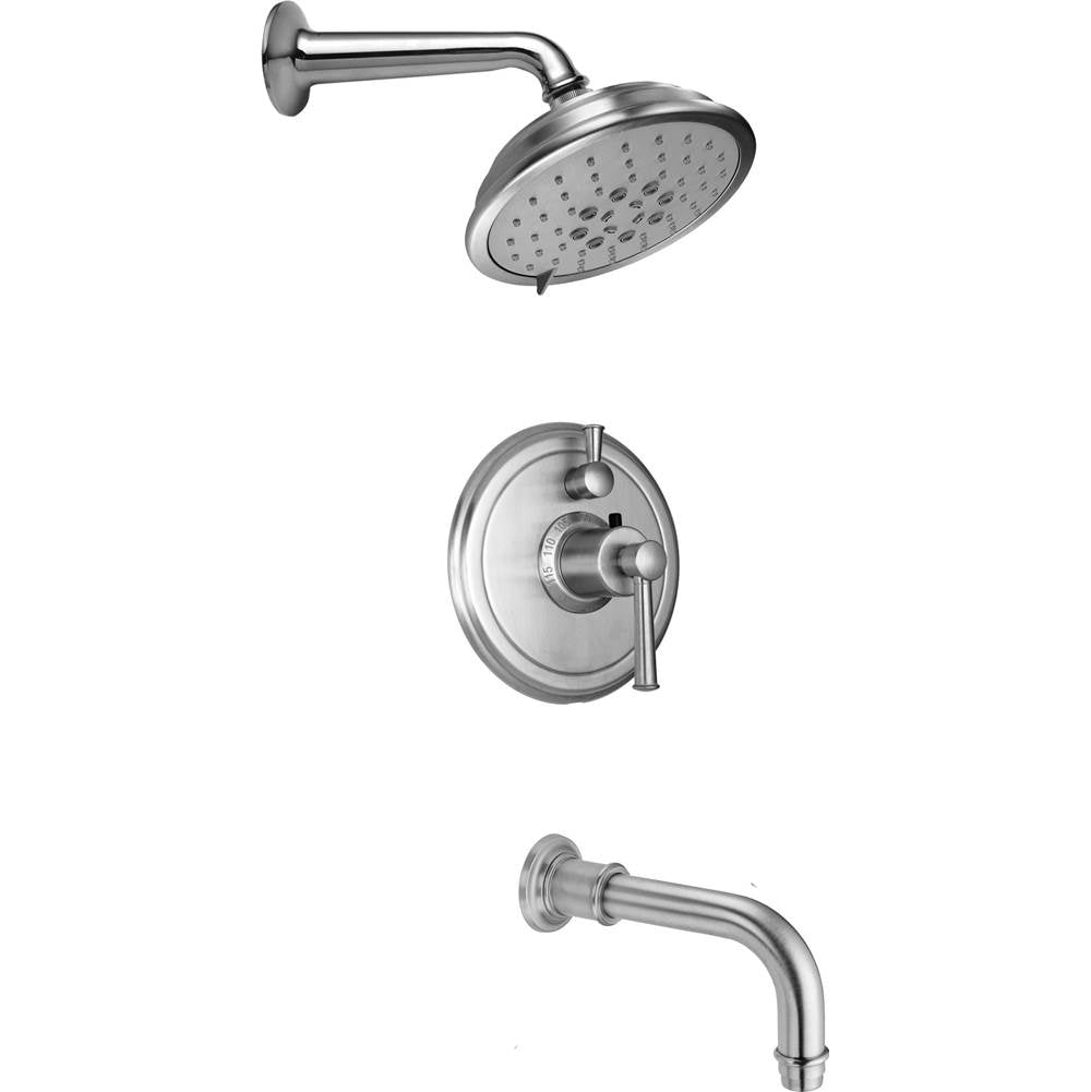 California Faucets - Miramar StyleTherm 1/2'' Thermostatic Shower System with Showerhead and Tub Spout - Gloss White