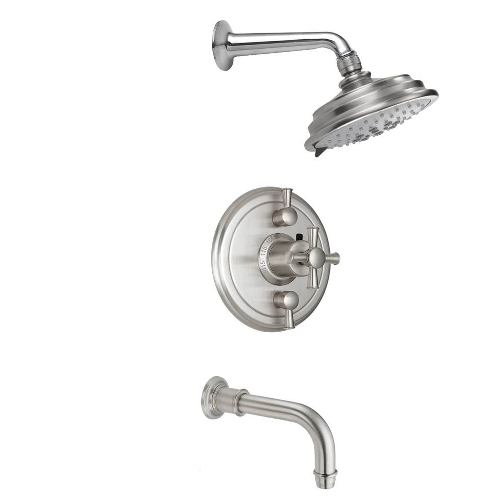 California Faucets - Miramar Styletherm 1/2'' Thermostatic Shower System with Showerhead and  Tub Spout - Gloss White