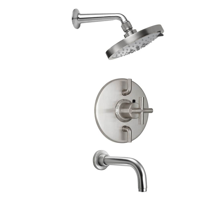 California Faucets - Tiburon Styletherm 1/2'' Thermostatic Shower System with Showerhead and  Tub Spout - Gloss White