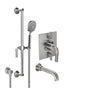 California Faucets - Descanso StyleTherm 1/2'' Thermostatic Shower System with Handshower Slide Bar and Tub Spout - Gloss White