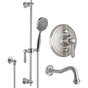 California Faucets - Montecito StyleTherm 1/2'' Thermostatic Shower System with Handshower Slide Bar and Tub Spout - Gloss White