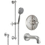 California Faucets - Monterey StyleTherm 1/2'' Thermostatic Shower System with Handshower Slide Bar and Tub Spout - Gloss White