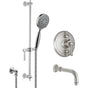 California Faucets - Miramar StyleTherm 1/2'' Thermostatic Shower System with Handshower Slide Bar and Tub Spout - Gloss White
