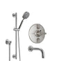 California Faucets - Tiburon Styletherm 1/2'' Thermostatic Shower System with Handshower Slide Bar and Tub Spout - Gloss White