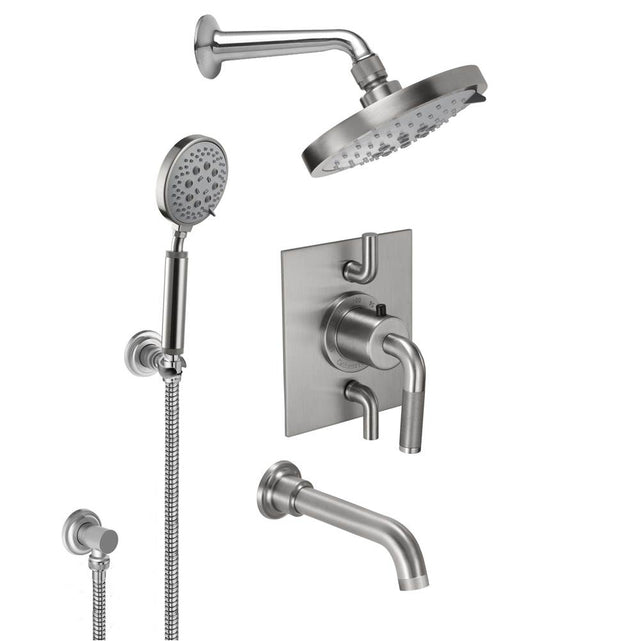 California Faucets - Descanso StyleTherm 1/2'' Thermostatic Shower System with Handshower Hook and Tub Spout - Gloss White