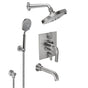 California Faucets - Descanso StyleTherm 1/2'' Thermostatic Shower System with Handshower Hook and Tub Spout - Gloss White