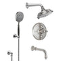 California Faucets - Miramar Styletherm 1/2'' Thermostatic Shower System with Handshower Hook and Tub Spout - Gloss White