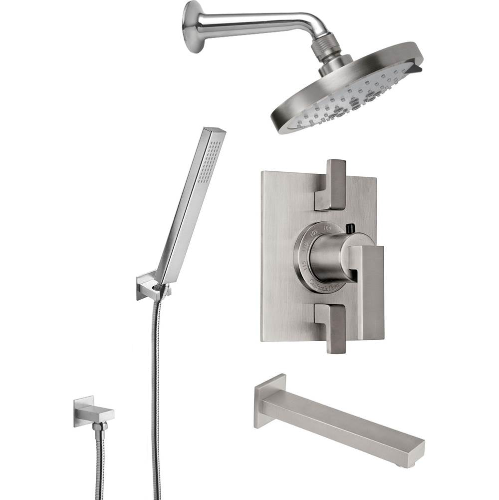 California Faucets - Morro Bay StyleTherm 1/2'' Thermostatic Shower System with Handshower Hook and Tub Spout - Gloss White