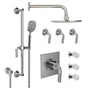 California Faucets - Descanso StyleTherm 3/4'' Thermostatic Shower System with Body Spray, Handshower on Slide Bar, and Showerhead - Gloss White