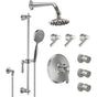 California Faucets - Montecito StyleTherm 3/4'' Thermostatic Shower System with Body Spray, Handshower on Slide Bar, and Showerhead - Gloss White