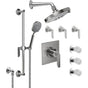 California Faucets - Rincon Bay StyleTherm 3/4'' Thermostatic Shower System with Body Spray, Handshower on Slide Bar, and Showerhead - Gloss White