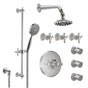 California Faucets - Miramar Styletherm 1/2'' Thermostatic Shower System with Body Spray, Handshower on Slide Bar, and Showerhead - Gloss White