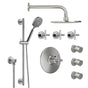 California Faucets - Tiburon Styletherm 1/2'' Thermostatic Shower System with Body Spray, Handshower on Slide Bar, and Showerhead - Gloss White