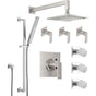 California Faucets - Morro Bay StyleTherm 3/4'' Thermostatic Shower System with Body Spray, Handshower on Slide Bar, and Showerhead - Gloss White