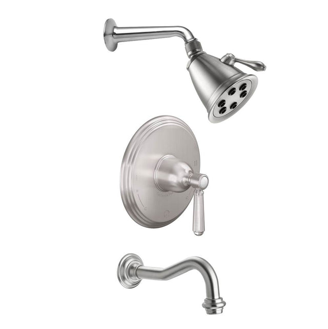 California Faucets - Montecito Pressure Balance Shower System with Single Showerhead and Tub Spout - Gloss White