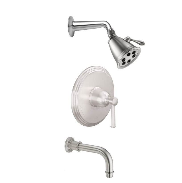 California Faucets - Miramar Pressure Balance Shower System with Single Showerhead and Tub Spout - Gloss White
