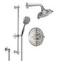 California Faucets - Miramar Styletherm 1/2'' Thermostatic Shower System with Showerhead and Handshower on Hook - Gloss White