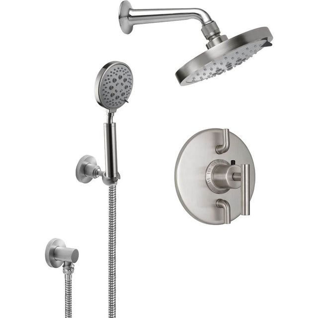 California Faucets - Tiburon StyleTherm 1/2'' Thermostatic Shower System with Showerhead and Handshower on Hook - Gloss White