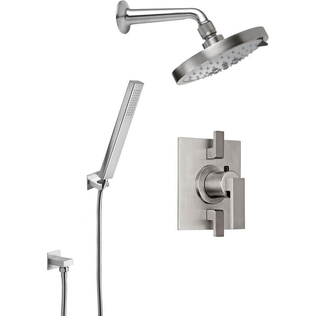 California Faucets - Morro Bay StyleTherm 1/2'' Thermostatic Shower System with Showerhead and Handshower on Hook - Gloss White