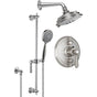 California Faucets - Montecito StyleTherm 1/2'' Thermostatic Shower System with Showerhead and Handshower on Slide Bar - Gloss White