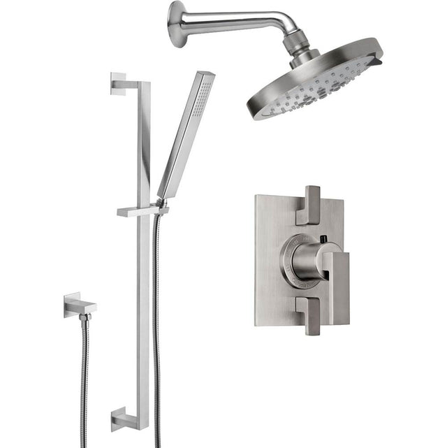 California Faucets - Morro Bay StyleTherm 1/2'' Thermostatic Shower System with Showerhead and Handshower on Slide Bar - Gloss White