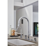 Pull-Down Kitchen Faucet with Button Sprayer  - Low Arc Spout