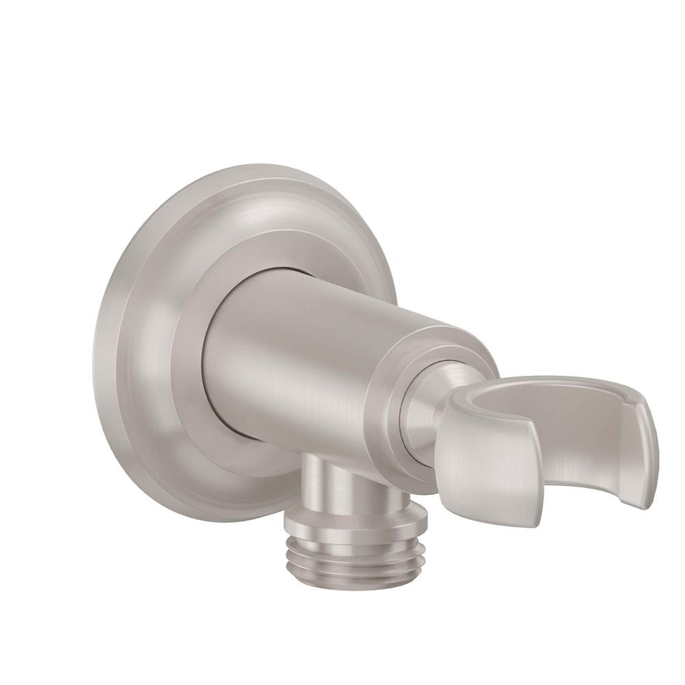 California Faucets - Supply Elbow with Handshower Holder - Concave Base - Gloss White