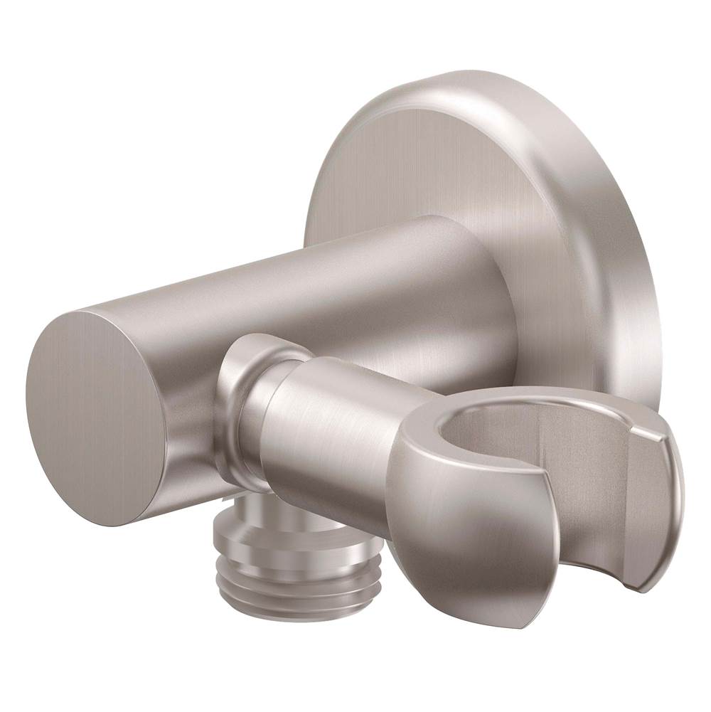 California Faucets - Decorative Supply Elbow with Swivel Handshower Holder - Round Base - Gloss White