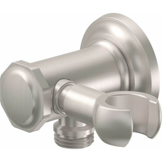 California Faucets - Decorative Supply Elbow with Swivel Handshower Holder - Concave Base & Hex Cap - Gloss White