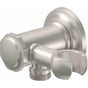 California Faucets - Decorative Supply Elbow with Swivel Handshower Holder - Concave Base & Hex Cap - Gloss White