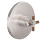 California Faucets - Dual Pressure Balance Trim Only - Teak Handle - Gloss White