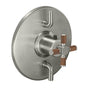 California Faucets - StyleTherm Trim Only with Dual Volume Control - Teak Handle - Gloss White