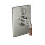 California Faucets - StyleTherm Trim Only with Single Volume Control - Teak Handle - Gloss White