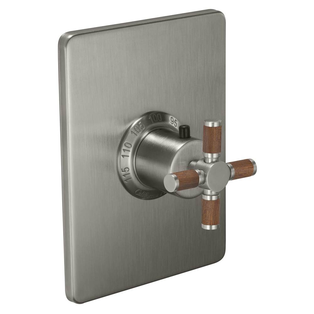 California Faucets - StyleTherm 3/4'' Thermostatic Trim Only - Teak Handle - Gloss White