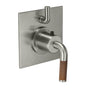 California Faucets - StyleTherm Trim Only with Single Volume Control - Teak Handle - Gloss White