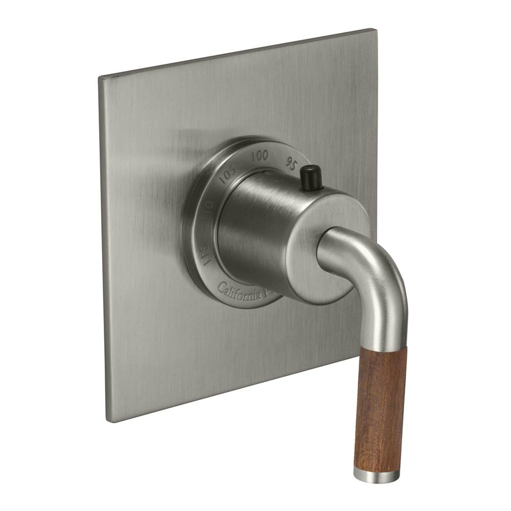 California Faucets - StyleTherm 3/4'' Thermostatic Trim Only - Teak Handle - Gloss White